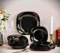 18-piece dinner set, consisting of black marble plates and deep plates in three different sizes:. 