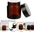 10pcs 5g-50g Amber Brown Glass Cosmetic Jar Face Cream Bottles Portable Travel Face Cream Cosmetic Container Accessories.