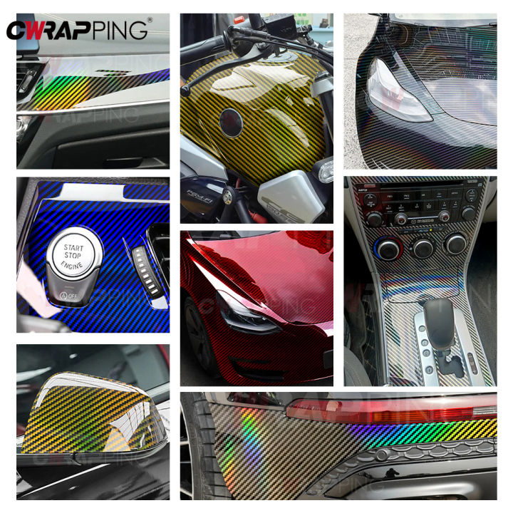Laser%20Rainbow%20Carbon%20Fiber%20Stickers%20Gloss%20Car%20Vinyl%20Wrap%20Film%20Air%20Release%20Bubble%20Free%20Waterproof%20Sticker%20Tunning%20Car%20Accessories%20-%20Image%205