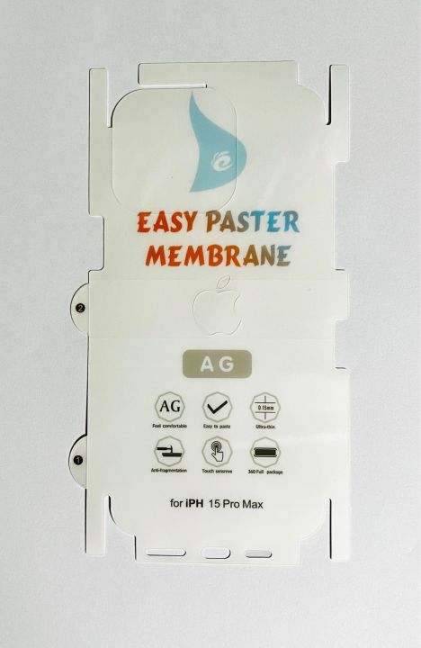 iPhone%2015%20Pro,%20iPhone%2015%20Pro%20Max%20-%20Back%20Transparent%20Matte%20Sheet%20with%20Logo%20Cut%20-%20Unbreakable%20membrane%20sheet%20for%20360%C2%B0%20Protection%20-%20Image%203
