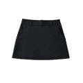 Mooyufon Women Fashion Solid Back Zipper A-Line Mini Skirt Vintage High Waist Female Chic Lady Skirts.