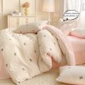 3 Piece Sheet Set  pink bowknot embroidery duvet cover Set ， comfortable Bedding Set Bedspread for All Season. 