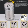 Stainless Steel Salt Pepper Shaker Spice Seasoning Jar Condiment Bottle Toothpick Box with 3 Variety Holes 180ml. 