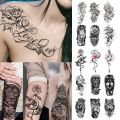 5PCS Wolf Lion Waterproof Temporary Tattoo Sticker Tiger Rose Flower Dragon Snake Skull Animal Body Art Arm Fake Tatoo Men Women. 