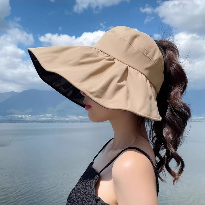 Summer%20Empty%20Top%20Wide%20Brim%20Foldable%20Sun%20Hat%20for%20Women%20Anti%20UV%20Sunscreen%20Bucket%20Hat%20Female%20Outdoor%20Hiking%20Fishing%20Beach%20Caps%20-%20Image%204