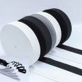 10M Flat Elastic Band Medium Thick Black White High Elasticity Waistband Band Garment Sewing Accessories 20-50mm.