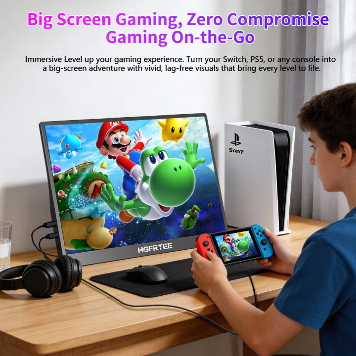 HGFRTEE%2016%20Inch%20Portable%20Gaming%20Monitor%201200P%2060Hz%20with%20HDR%20USB-C%20Mini%20HDMI%20Compatible%20with%20Windows%20MacBook%20Switch%20Xbox%20PS4%20-%20Image%205