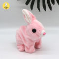 Simulation Electric Toy Cartoon Trumpet Solid Color Plush Interactive Rabbit Battery Animal Doll Daily Play 3+. 