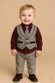 6 month to 7 years party dress set for baby boys with long tie , full shirt , full pant and fashionable vest/koti.