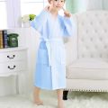 Kids Spring/SummerSwim Robe Waffle Weave Bathrobe for Older Children Bath Towel with Quick-Dry Absorbent Fabric Cotton Bathrobe.