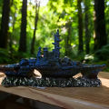 Aquarium Decoration Shipwreck Landscape with Textured Rock Design - Fish Habitat, Solid Structure Suitable for Aquatic Pets.
