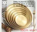 Golden serving plates dishes trays. 