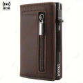 Anti-theft Credit Card Holder Men Wallets Rfid Blocking Aluminum Leather Pop Up Minimalist Wallet Cardholder Wallets for Men. 