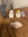 Yell world capsule toys void cat 3 cute kawaii Brown grey tabby Hachiware Calico cat Feeling Empty figures desktop car ornament. 