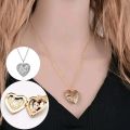 Heart-shaped Photo Frame Pendant Necklace Openable Locket Necklaces. 