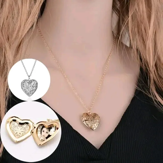 Heart-shaped%20Photo%20Frame%20Pendant%20Necklace%20Openable%20Locket%20Necklaces%20-%20Image%203