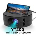 YT200 Mini Projetor Portátil Laser de Cinema em Home Theater Smart TV Beamer Projetores de Vídeo LED Filme Via Porta HD Prese. 
