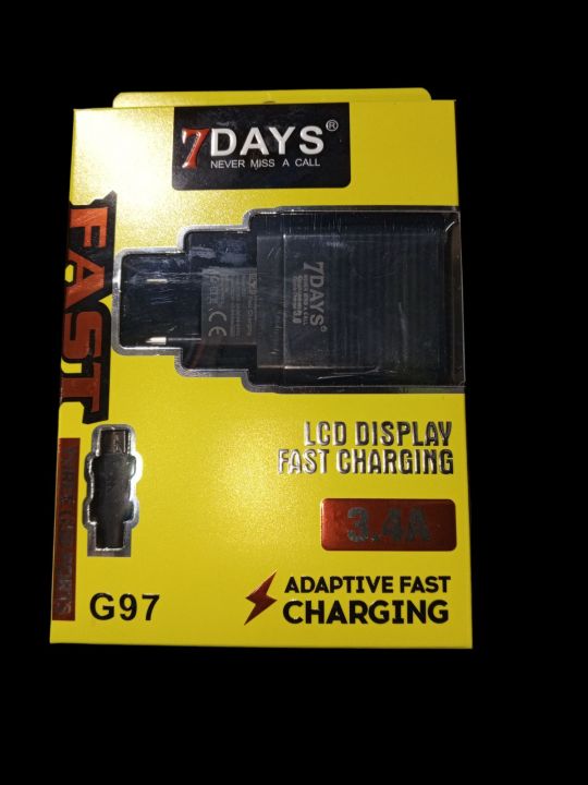 100% original 7days digital display mobile fast charger 3.4amp