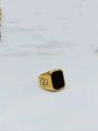 New Gold plated italian style ring Black stone style ring for Boys and men. 