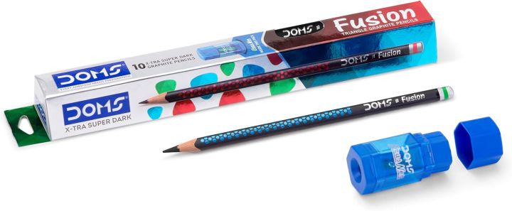 Doms%20Fusion%20X-Tra%20Super%20Dark%20Pencils%20-%2010pcs%20With%20Free%201%20Erasner%20-%20Image%202