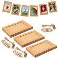 Paper Photo Frame 10pcs Kraft Hanging Picture Frames Display For Baby Photo Frame For Home Wall Decor with Free clips & twine. 
