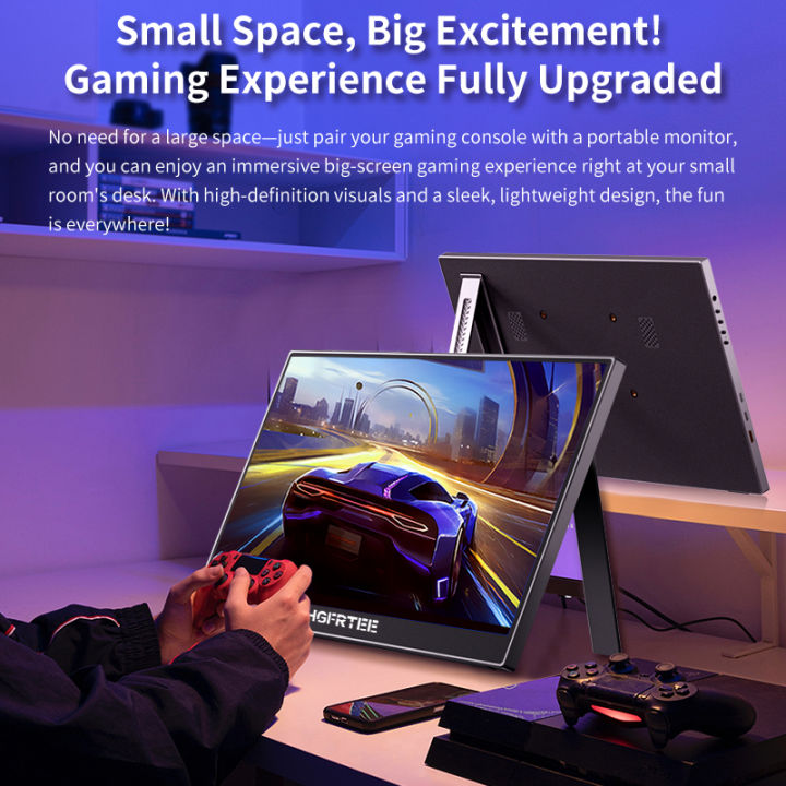 HGFRTEE%2015.6%20inch%20Portable%20Monitor%2060Hz%201080P%20with%20HDMI%20USB-C%20Gaming%20Screen%20Extended%20Display%20for%20PC%20Laptop%20Mac%20Switch%20Xbox%20PS4/5%20-%20Image%204
