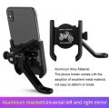 360° Universal Mount For Bike Mirror Mobile Holder Stand For All Smartphones High Quality Aluminum Material Black Colour For Left And Right Mirror Attached System Mount.