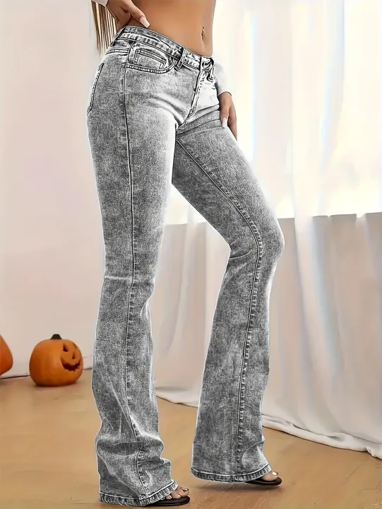 Fashion%20Women's%20Gray%20Low-Rise%20Slim%20Fit%20Bootcut%20Jeans,%20Y2K%20Style,%20Snow%20Wash,%20Streetwear%20Elegant%20Denim%20Pants%20-%20Image%205