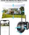 ieGeek ZS-GX4S 5MP Security Camera Wireless Outdoor, Solar Dome Camera PTZ 360° with Spotlight and Siren, 2.4Ghz WiFi Cameras, Color Night Vision, Work with Alexa, PIR, 2-Way Talk, IP65, Black. 