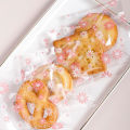 100Pcs Plastic Packing Bags for Biscuits Candy Cookies Flower Self-Adhesive Bags Jewelry Party Packaging.