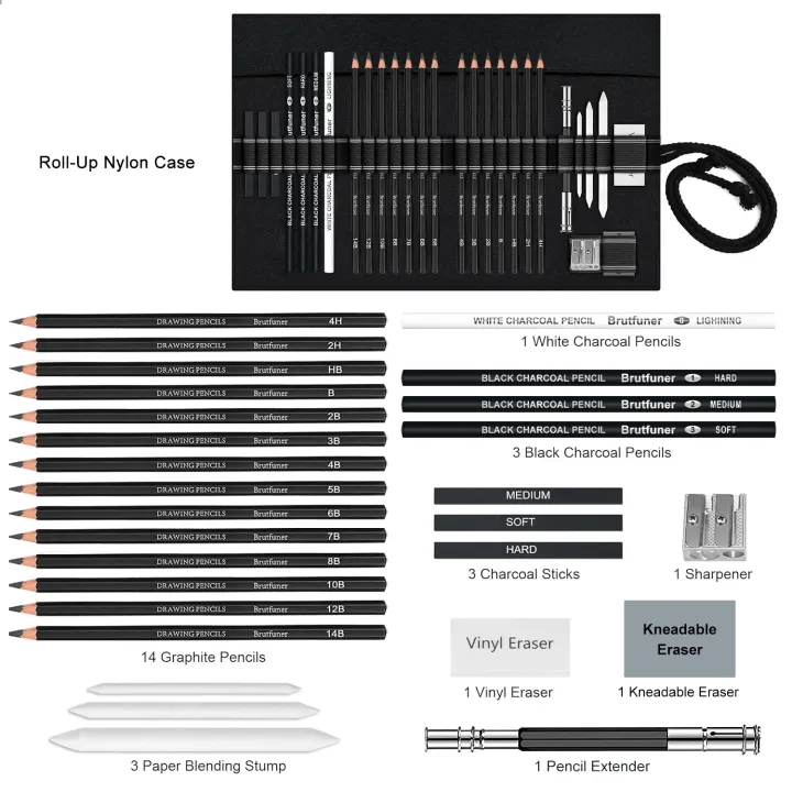 14-58 Pack Drawing Sketching Set,Pro Art Sketch Supplies with 3-Color ...