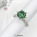S925 Sterling Silver Ring Green 3ct Moissanite Ring Light Luxury Premium Group Set Full Moissanite Ring jewellery women rings. 