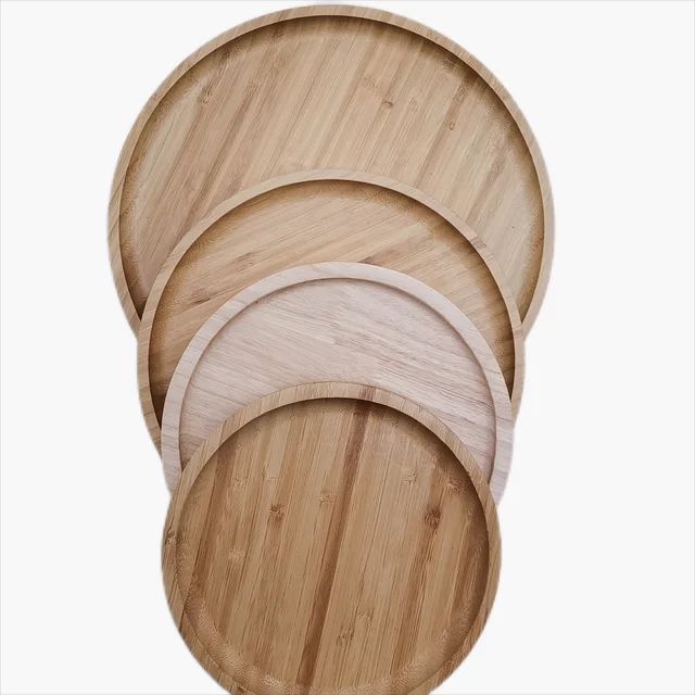 12 inch Large Size   Round Deep Wooden tray  Plates Dishes Dinnerware Set hotel restaurant office hone ( without color )