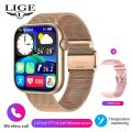 LIGE Women's Smart Watch Heart Rate Temperature Monitoring Bracelet Bluetooth Call Waterproof Sports Fitness Tracker Smartwatch.