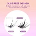 Self Adhesive Eyelashes DIY at Home Mix Length Lash Extension Reusable Individual Lashes Easy Use BQI No Glue Cluster Lashes.
