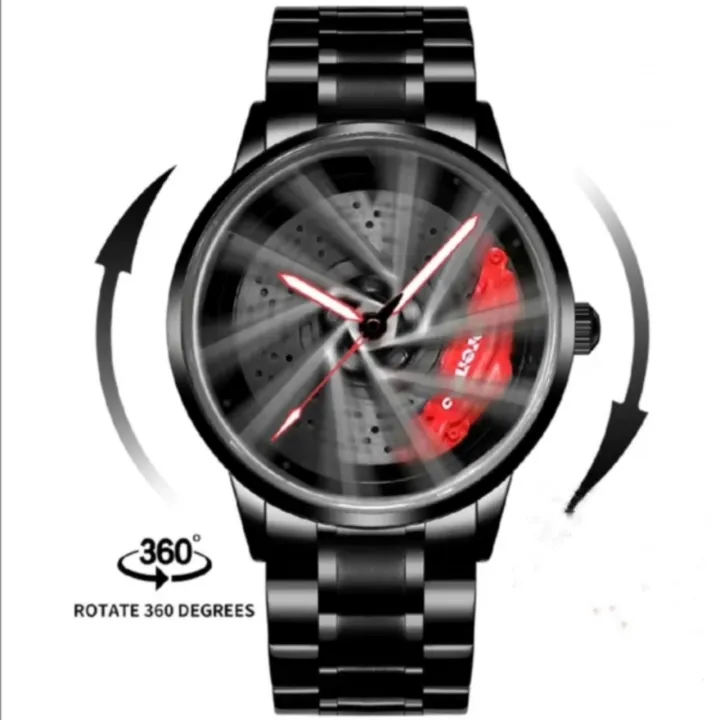 Wheel Rotation Watch Top Quality Car Wheel Spin Rotation Watches For Men, Steel Quartz Wrist ...