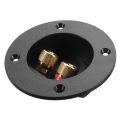 Black Brand New Speaker Terminal Connectors Round Boxes with 2 Banana Jack Gilded Subwoofer Stereo Plug Spring Cup Connection. 