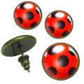 2024 Fashion Women Ladybug Anime Cartoon Style Stainless Steel Plated Earrings Jewelry Cartoon Glass Dome Stud Earrings Gifts. 