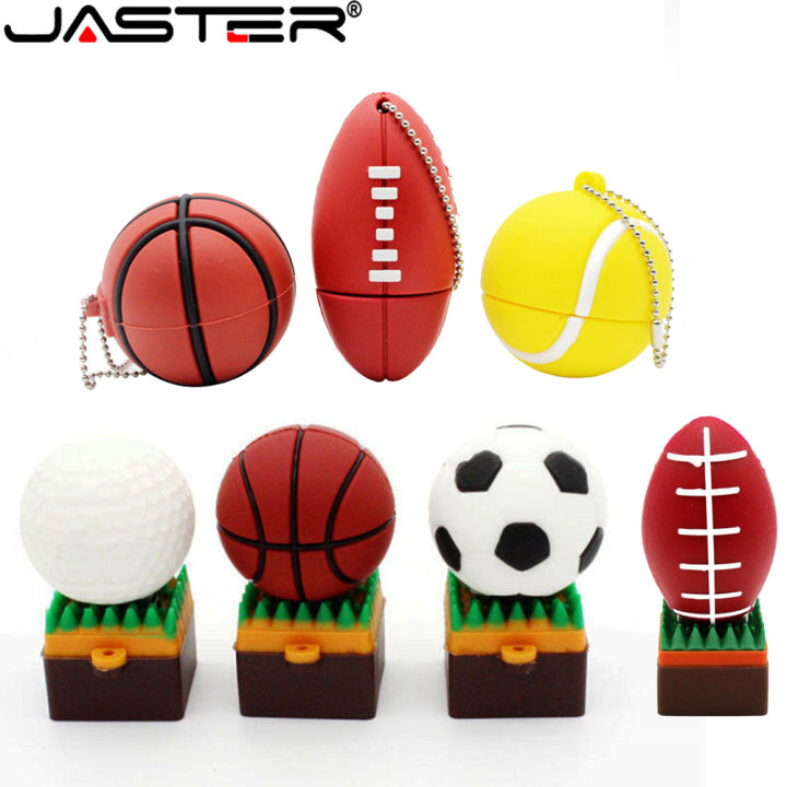Football USB Flash Drive Sports Cartoon Memory Stick 128GB Basketball 64GB Tennis Pen Drive Baseball Creative Golf U Disk