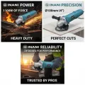INANI 1100Watt Angle Grinder 4inch (100mm). 