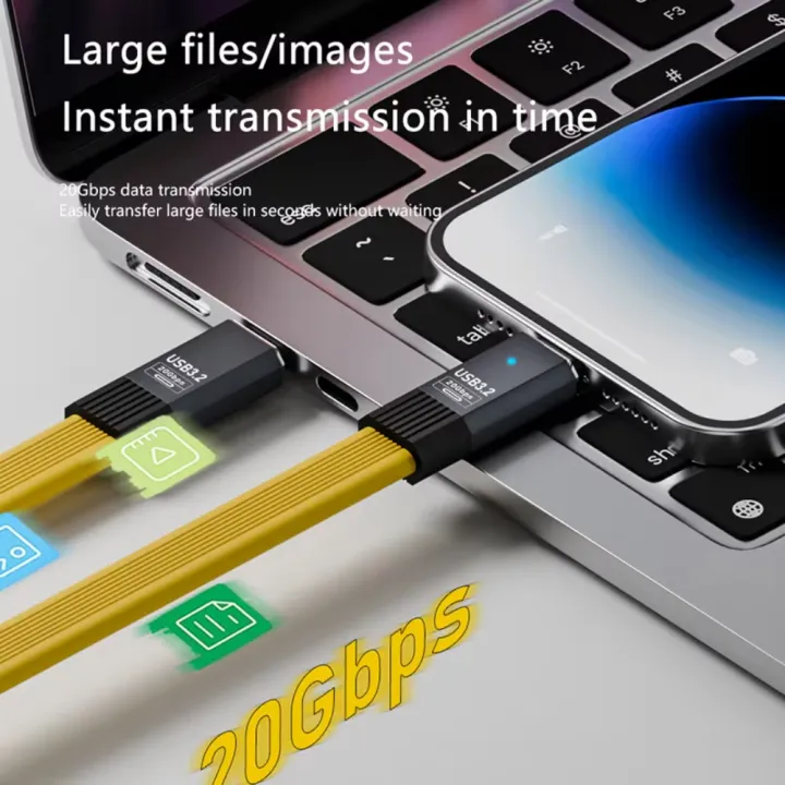 NNBILI%20PD%20100W%20Short%20USB%20C%20to%20USB%20C%20Cable%20Fast%20Charging%205A%20USB%20C%20Cord%20USB3.2%2020Gbps%20Data%20Transfer%208K@60Hz%20Flat%20Data%20Charge%20Cable%20-%20Image%202