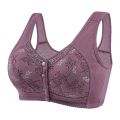 Wireless Bralette Comfortable Underwear Middle-aged Elderly Women Lace Chest Wrap Ultra-thin Mom Front Open Buckle Cotton. 