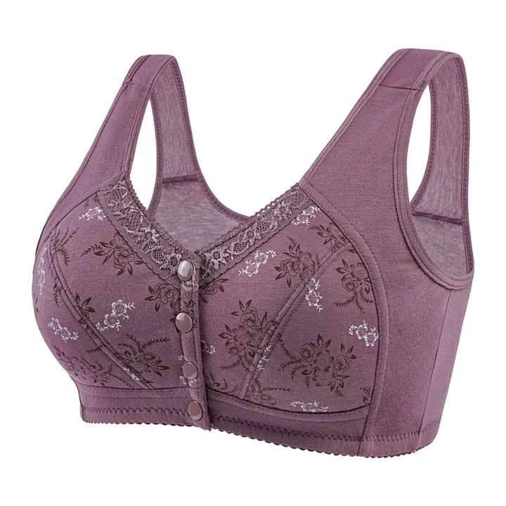 Wireless%20Bralette%20Comfortable%20Underwear%20Middle-aged%20Elderly%20Women%20Lace%20Chest%20Wrap%20Ultra-thin%20Mom%20Front%20Open%20Buckle%20Cotton%20-%20Image%204