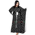 New Attractive Womens Premium Quality Linen Dot Print One Piece Kaftan Stylish Comfortable Casual Dress. 
