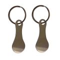 1pcs Shopping Cart Token Stainless Steel Key Ring Supermarket Trolley Token Foreign Trade Shopping Token. 