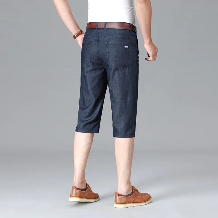 2024%20Summer%20Thin%20Loose%20Jeans%20Male%20Classic%20Men's%20Stretch%20Straight%20Denim%20Shorts%20Business%20Casual%20Fashion%20Shorts%20Large%20Size%2044%2046%20-%20Image%204