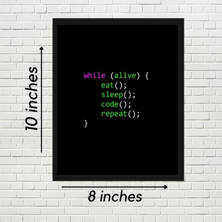 Programmer wall frame coding lover enthusiastic design