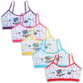 Teenage Girls Vest Bras Cartoon Panda/Flower Print Young Children Purbery Student Training Bras Maiden Kids Underwears Tube Tops. 