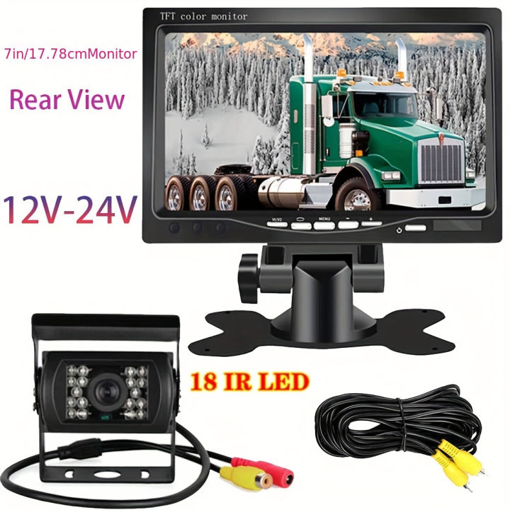 7Inch Monitor Reversing Backup HD Camera Parking Rear View System For ...