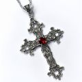 Y2K Punk Crystal Big Cross Pendant Necklaces for Women Men Gothic Irregular Cross Clavicle Chain Necklaces Aesthetic Jewelry.